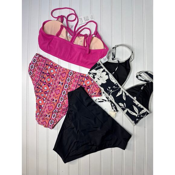 NWT Cupshe Two Piece Bikini Swimsuit Pink Triangle & Bralette Cheeky BUNDLE Sz M - Picture 2 of 6